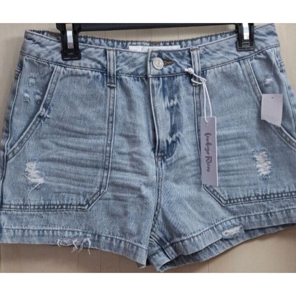 Women's Indigo Rein Size 11 Waist 29 Distressed Stone Washed Jean Shorts